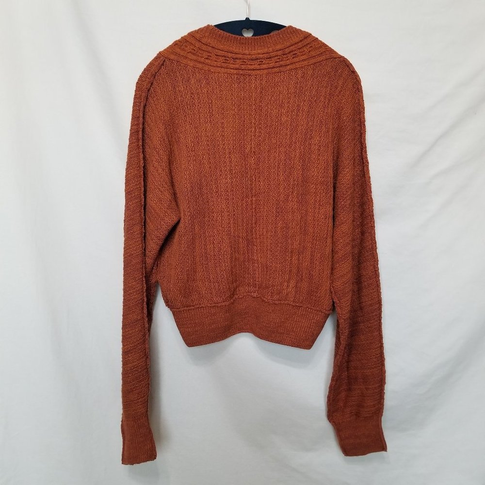 FREE PEOPLE Moon River Cropped Cardigan, Brown - Picture 9 of 10